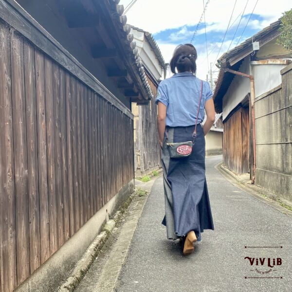 岡山デニムのバイカラーマキシスカート｜サイズ・デザインカスタム可｜上質セルビッチデニムのゆるっとマーメイド