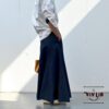 岡山デニムのマキシスカート|サイズ・デザインカスタム可|上質セルビッチデニムのゆるっとマーメイド