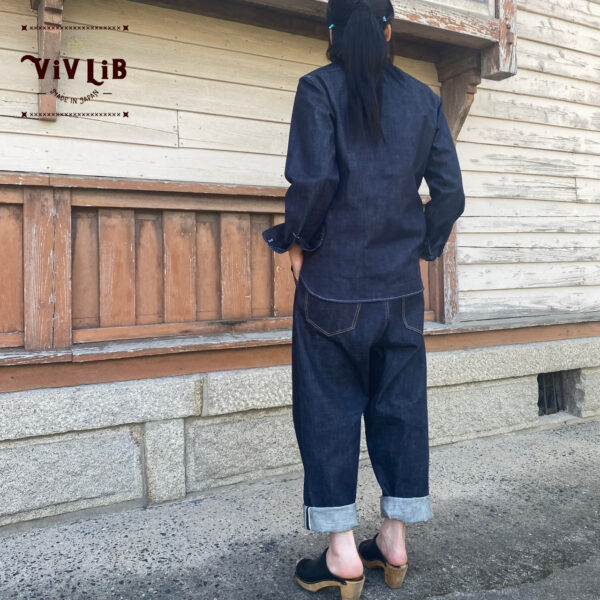 13.5oz岡山セルビッチデニム/サルエルデニムパンツ/深股ワイドテーパード/ユニセックス