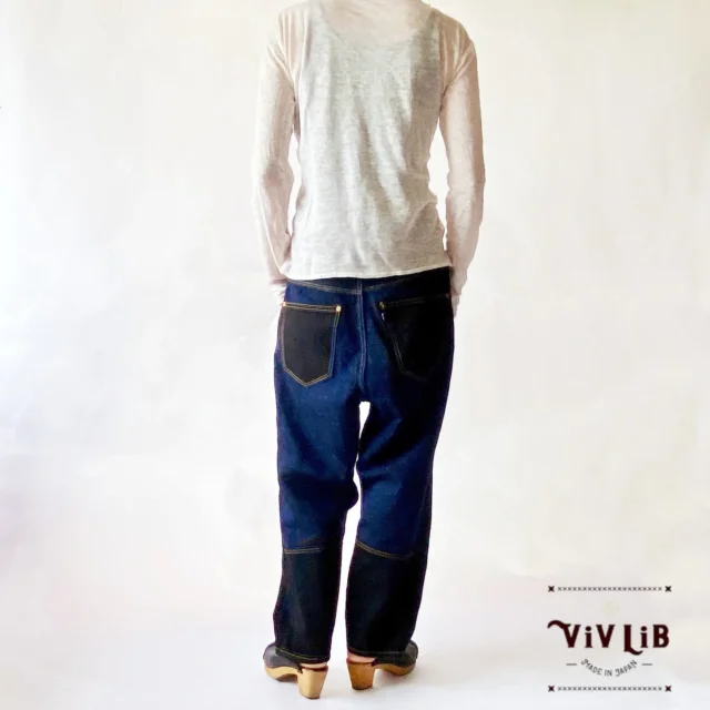 Bicolor selvedge denim sarouel pants
¥ 23,000

#vivlib #Bicolor #selvedge #denim #sarouel #denimpants